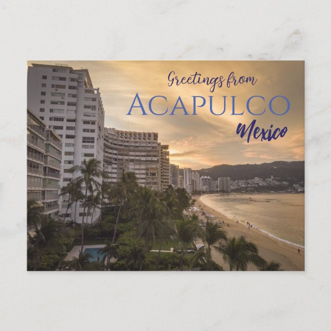 Greetings from Acapulco Mexico Postcard Scenic (Front)