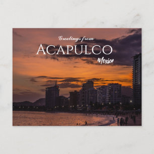 Greetings from Acapulco Mexico Scenic Postcard