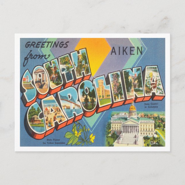 Greetings from Aiken, South Carolina Travel Postcard (Front)