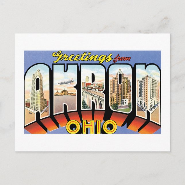 Greetings from Akron, Ohio Postcard (Front)