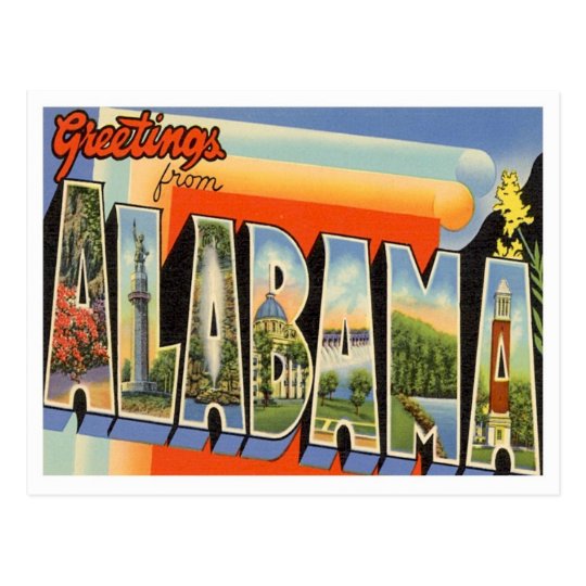 Greetings From Alabama Postcard