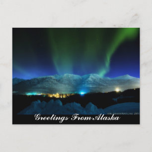 Greetings From Alaska Aurora Postcard