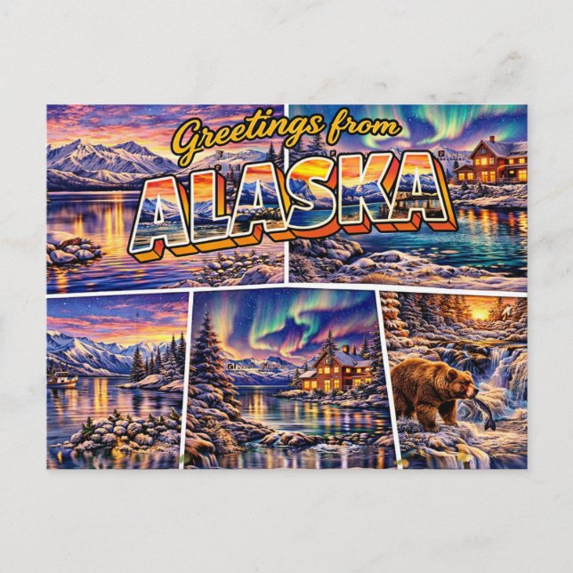 Greetings From Alaska Postcard (Front)