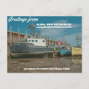 Greetings From Alma NB and Fundy National Park Postcard