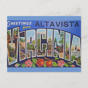 Greetings from AltaVista Virginia Postcard