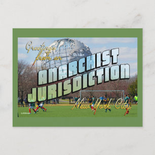 Greetings from Anarchist New York City! Postcard