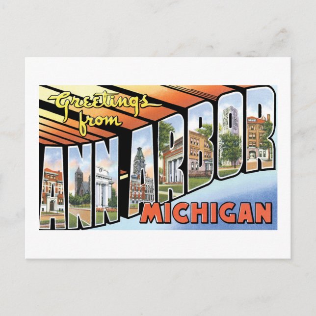 Greetings from Ann Arbor, Michigan Postcard (Front)