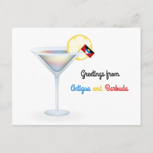 Greetings From Antigua and Barbuda Cocktail Card