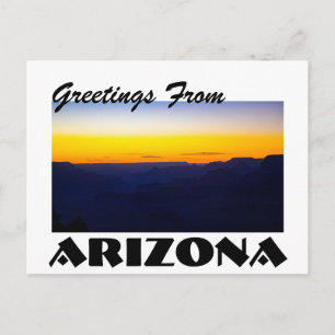Greetings From Arizona Grand Canyon Sunset Postcard
