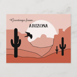 Greetings from Arizona State Sunny Earth Tones  Postcard