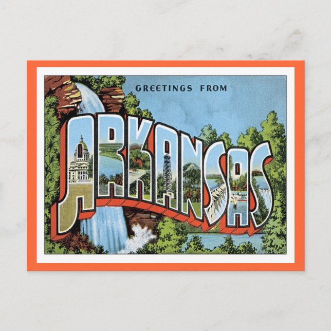 Greetings From Arkansas Postcard (Front)