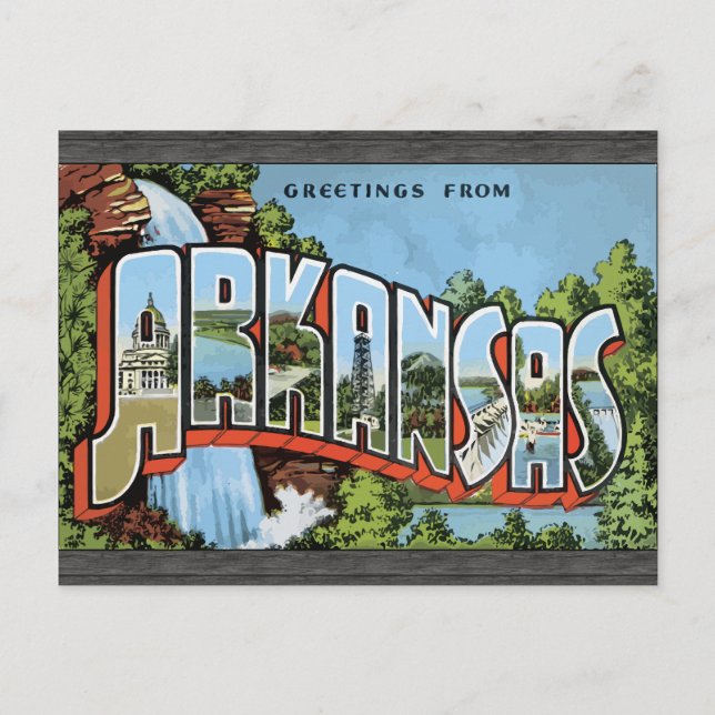 Greetings From Arkansas, Vintage Postcard (Front)