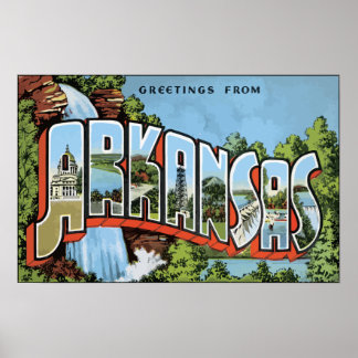 Greetings From Arkansas, Vintage Poster
