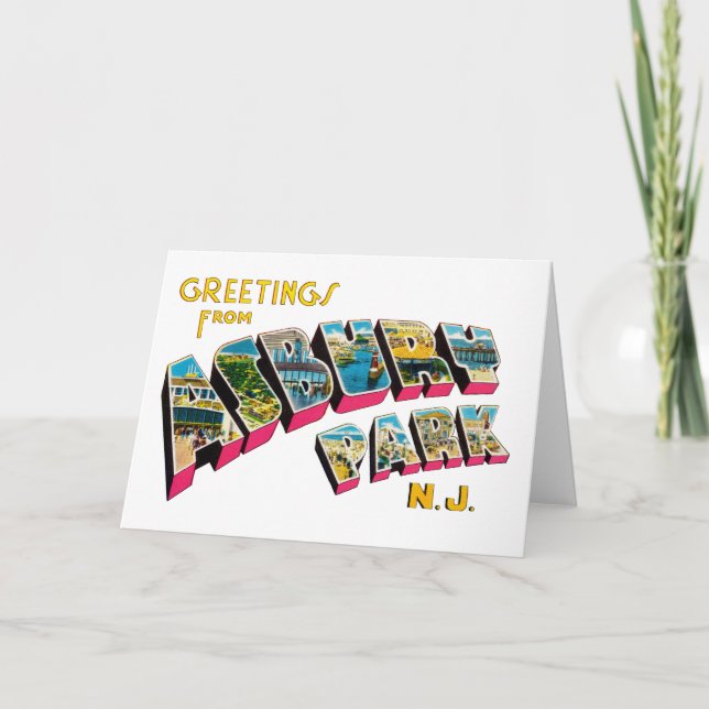 Greetings from Asbury Park New Jersey Card (Front)