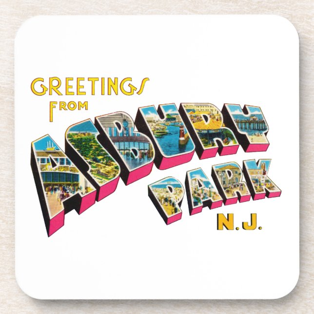 Greetings from Asbury Park New Jersey Coaster (Front)