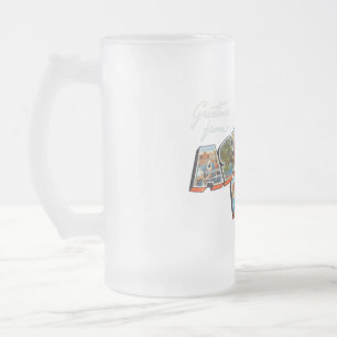 Greetings from Asbury Park New Jersey Frosted Glass Beer Mug