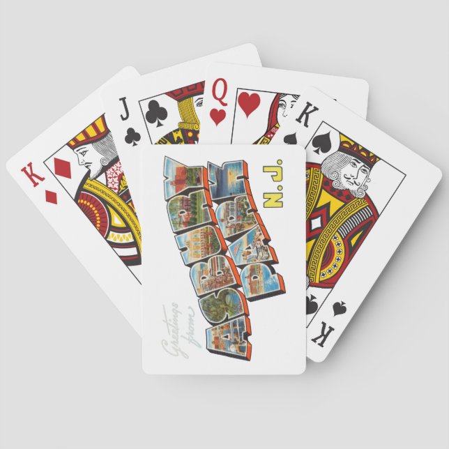 Greetings from Asbury Park New Jersey Playing Cards (Back)