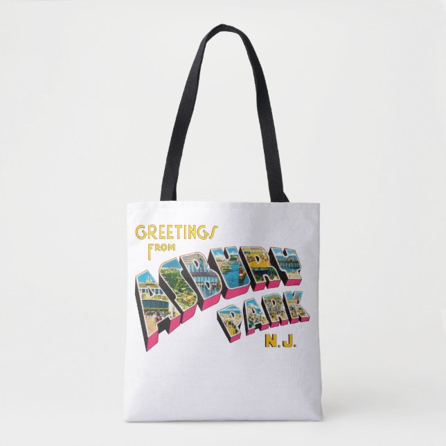 Greetings from Asbury Park New Jersey Tote Bag (Front)