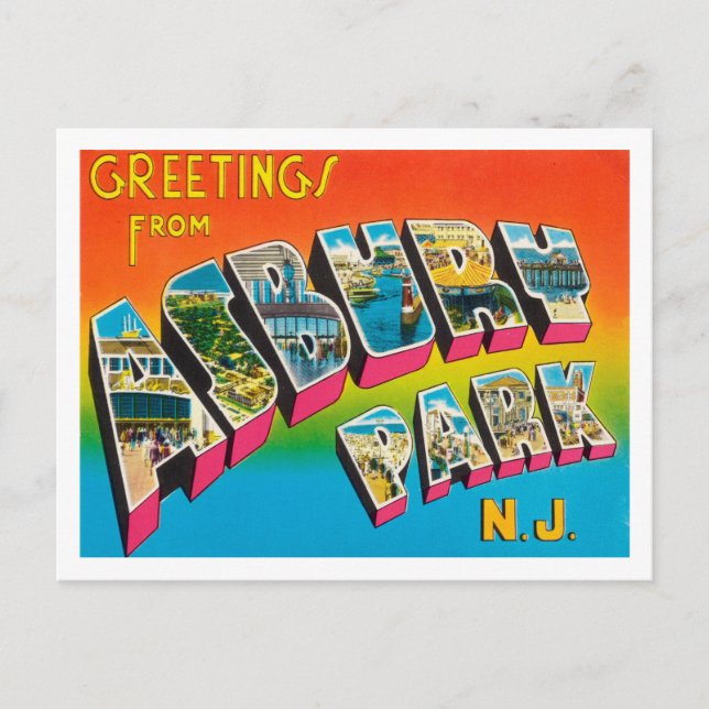 Greetings from Asbury Park,  New York Travel Postcard (Front)