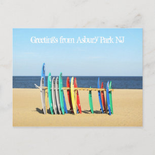 Greetings from Asbury Park NJ - Surfboards Postcard