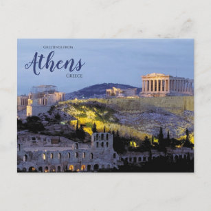 Greetings from Athens Greece Scenic Postcard