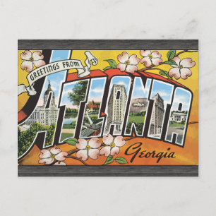 Greetings From Atlanta Georgia, Vintage Postcard