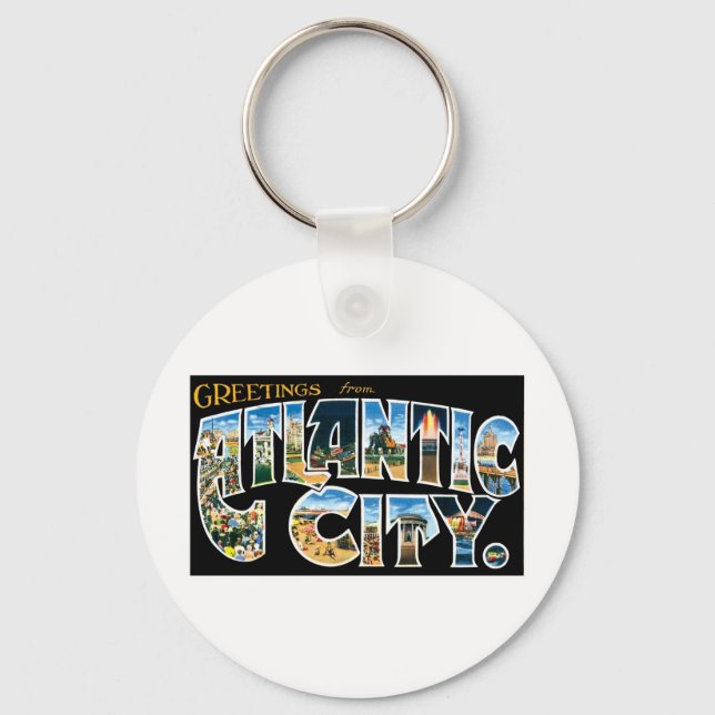 Greetings from Atlantic City Key Ring (Front)