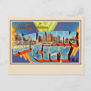 Greetings from Atlantic City Large Letter Postcard