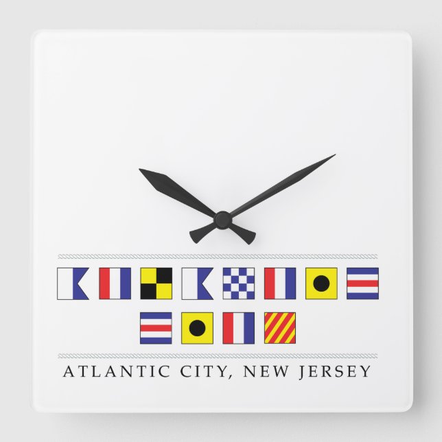 Greetings from Atlantic City Square Wall Clock (Front)
