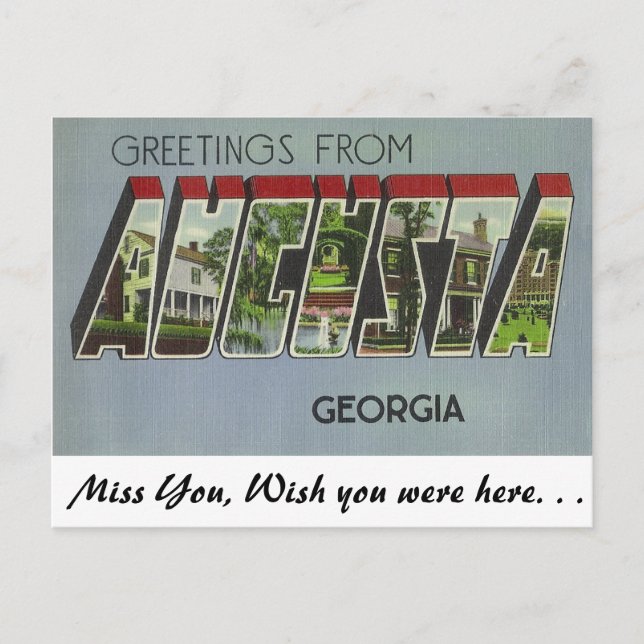 Greetings from Augusta, Georgia Postcard (Front)
