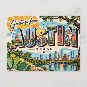 Greetings From Austin Texas Postcard