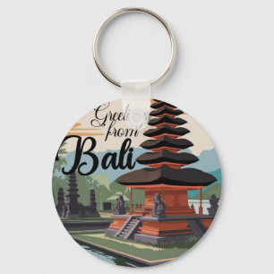 Greetings from Bali Sign Key Ring