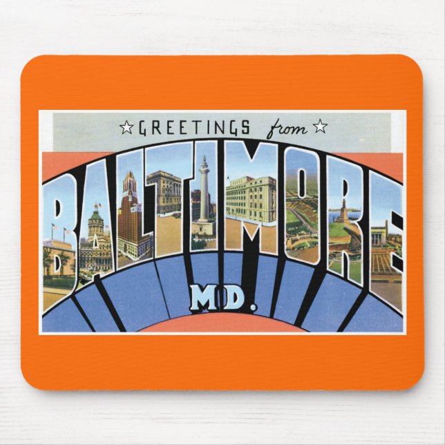 Greetings from Baltimore, Maryland! Mouse Mat (Front)