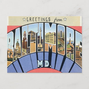 Greetings From Baltimore Maryland Postcard
