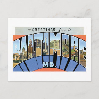 Greetings from Baltimore, Maryland Postcard