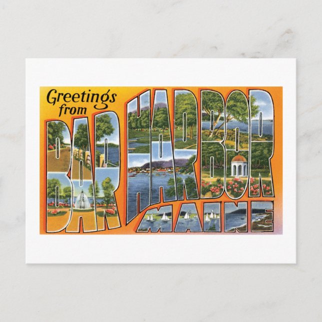 Greetings from Bar Harbour, Maine Postcard (Front)