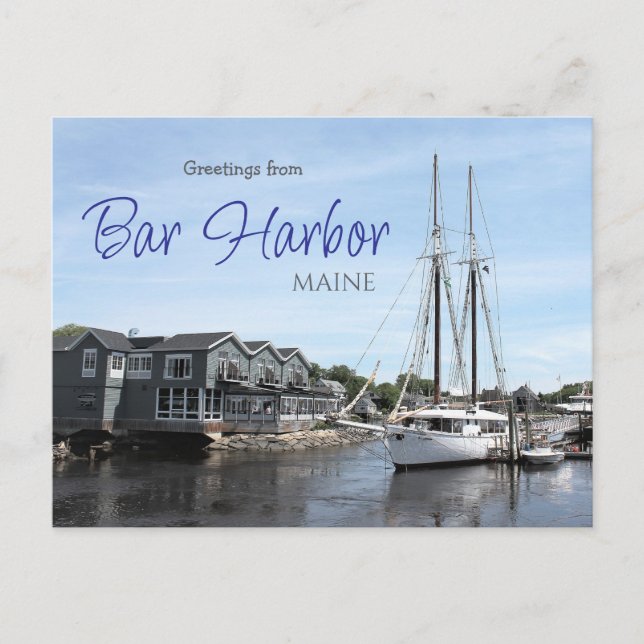 Greetings from Bar Harbour Maine Postcard (Front)