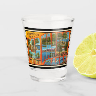 Greetings from Bar Harbour Maine Shot Glass