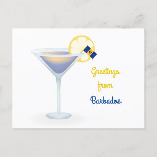 Greetings From Barbados Cocktail Holiday Card