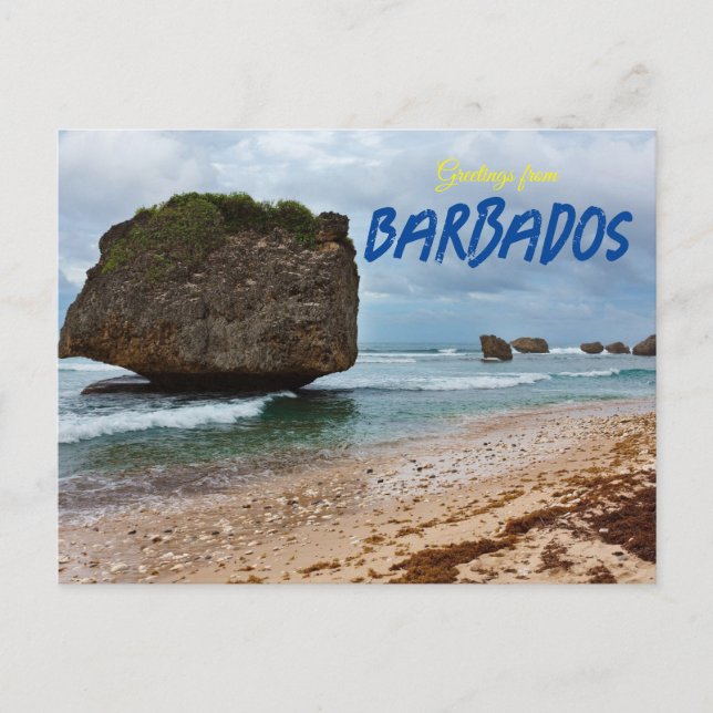 Greetings from Barbados Postcard Beach (Front)