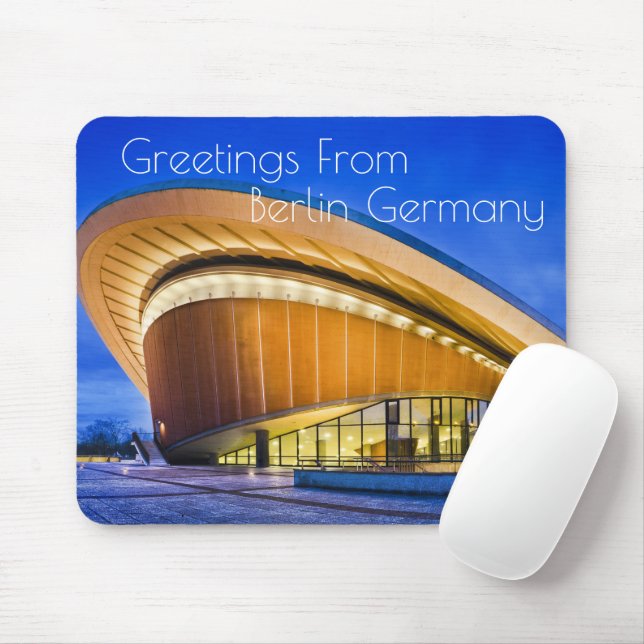 Greetings From Berlin Germany Mouse Mat (With Mouse)