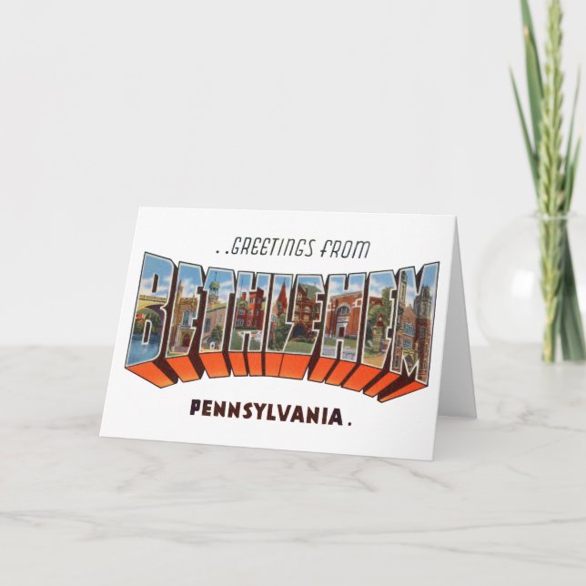 Greetings from Bethlehem Pennsylvania Card (Front)