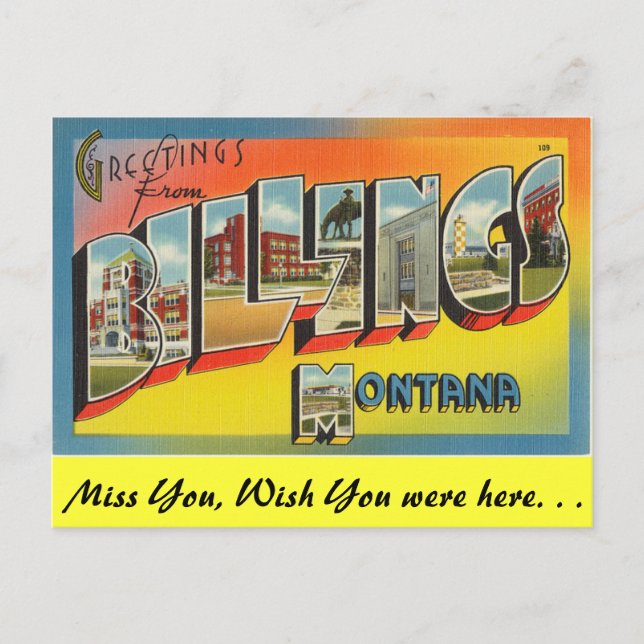 Greetings from Billings Postcard (Front)