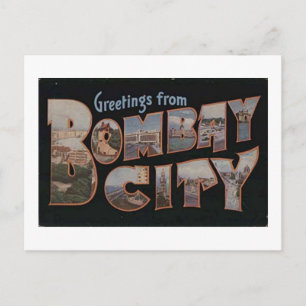 Greetings from Bombay City Big Letter Mumbai India Postcard
