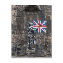 Greetings From Bonnie Scotland Street Art Postcard