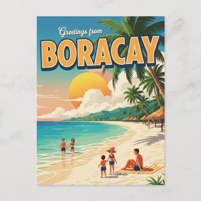 Greetings from Boracay Philippines Vintage  Postcard (Front)