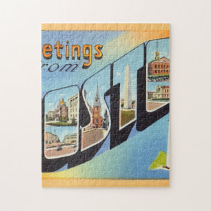 Greetings From Boston Jigsaw Puzzle
