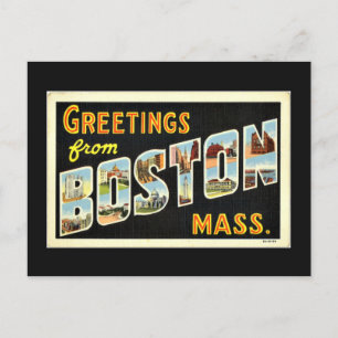 Greetings from Boston, Mass., vintage,  Postcard