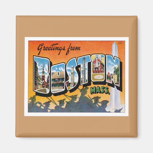 Greetings From Boston Massachusetts Magnet (Front)