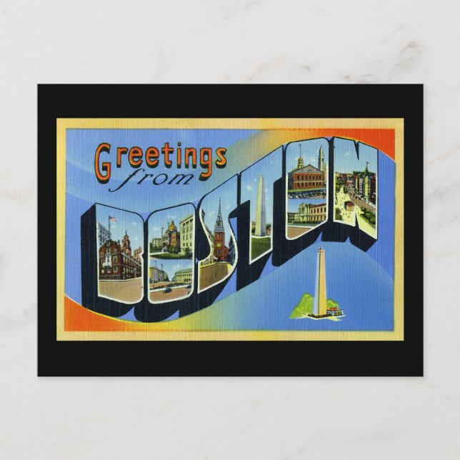 Greetings from Boston Massachusetts Postcard (Front)